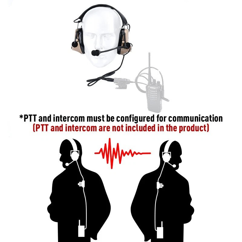 WADSN C2 Communication Headset with Noise Reduction (WZ041) - APEXTAC GEAR