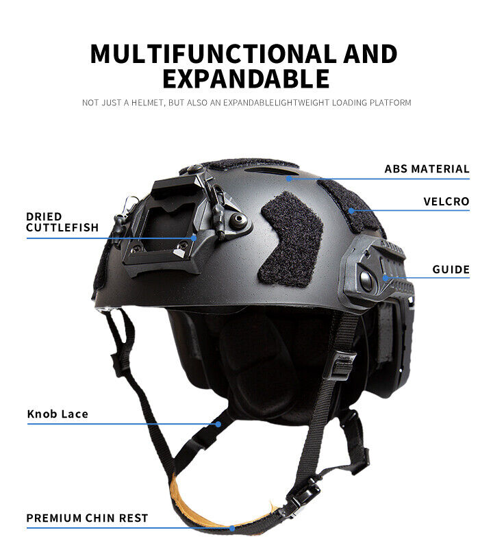 FMA FAST SF Right Angle Vent Hole Helmet Outdoor Airsoft Paintball - BK TB1462A - APEXTAC GEAR