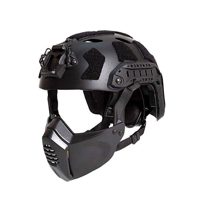 FMA FAST SF Tactical Helmet with Half Mask - BLACK New Version TB1462B - APEXTAC GEAR