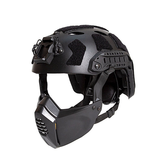 FMA FAST SF Tactical Helmet with Half Mask - BLACK New Version TB1462B - APEXTAC GEAR