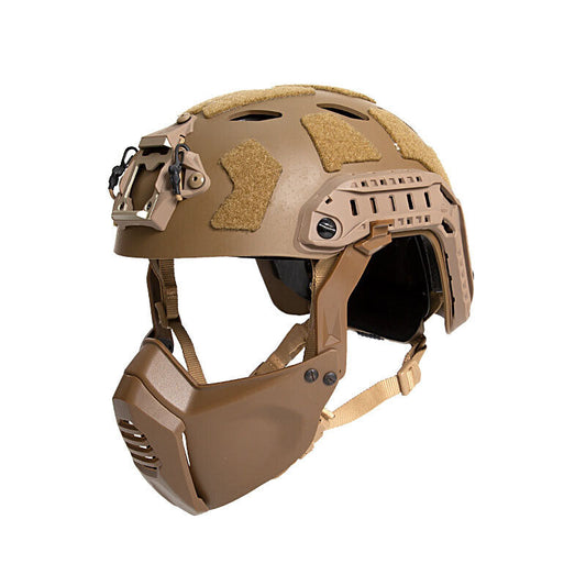 FMA FAST SF Tactical Helmet with Half Mask - DE TAN New Version TB1462B - APEXTAC GEAR