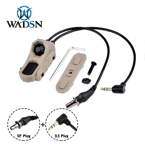 WADSN AXOUN M-Button Rail Mount Pressure Switch 2 Plug - TAN (SF + 3.5MM) - APEXTAC GEAR
