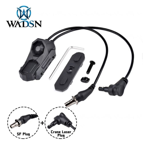 WADSN AXOUN M-Button Rail Mount Pressure Switch 2 Plug - BLACK (SF + Crane Plug) - APEXTAC GEAR
