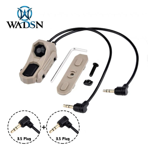 WADSN AXOUN M-Button Rail Mount Pressure Switch 2 Plug - TAN (Dual 3.5MM Plug) - APEXTAC GEAR