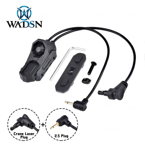 WADSN AXOUN M-Button Rail Mount Pressure Switch 2 Plug - BLACK (Crane + 2.5MM) - APEXTAC GEAR