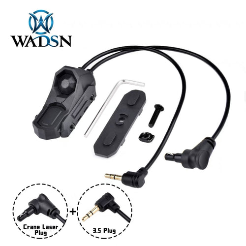 WADSN AXOUN M-Button Rail Mount Pressure Switch 2 Plug - BLACK (Crane + 3.5MM) - APEXTAC GEAR