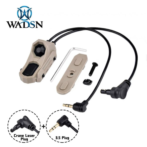 WADSN AXOUN M-Button Rail Mount Pressure Switch 2 Plug - TAN (Crane + 3.5MM) - APEXTAC GEAR