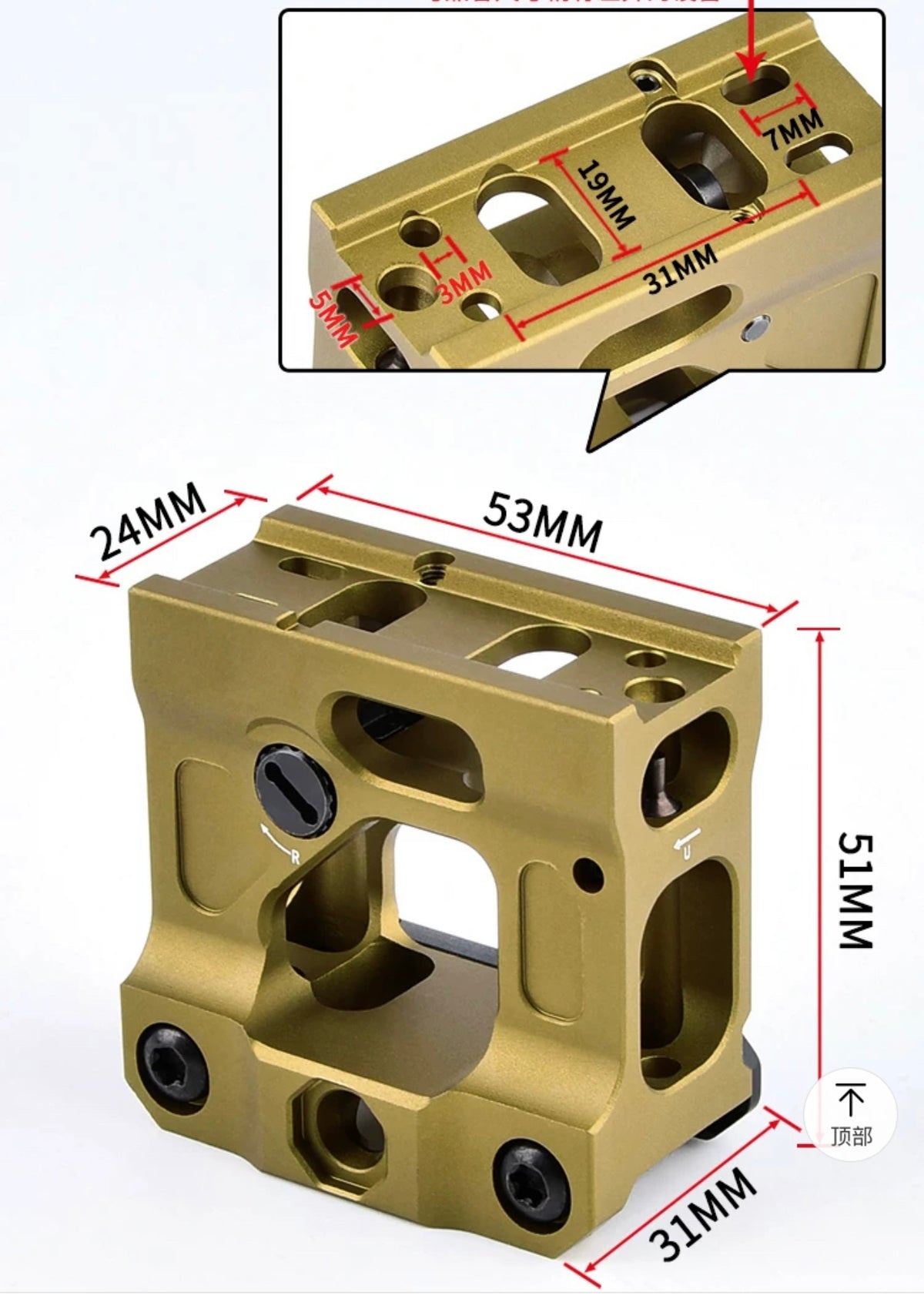 WADSN UT FST Micro Mount AP T1 Red Dot 20mm Rail Scope Mount Riser (WS02004) - APEXTAC GEAR