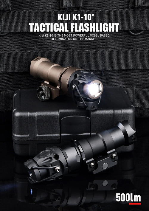 WADSN KIJI K1-10 Tactical Rail Mount Flashlight illumination Scout Light - WHITE - APEXTAC GEAR