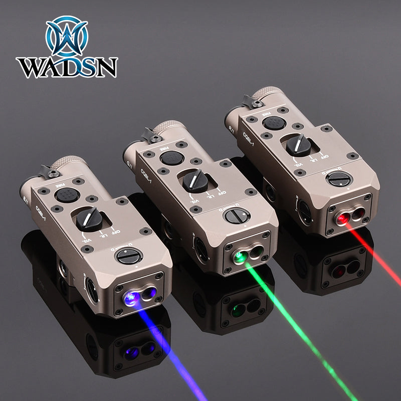 WADSN CQBL Close Quarters Battle Laser Aiming Unit w/ Flashlight Mount - TAN - APEXTAC GEAR