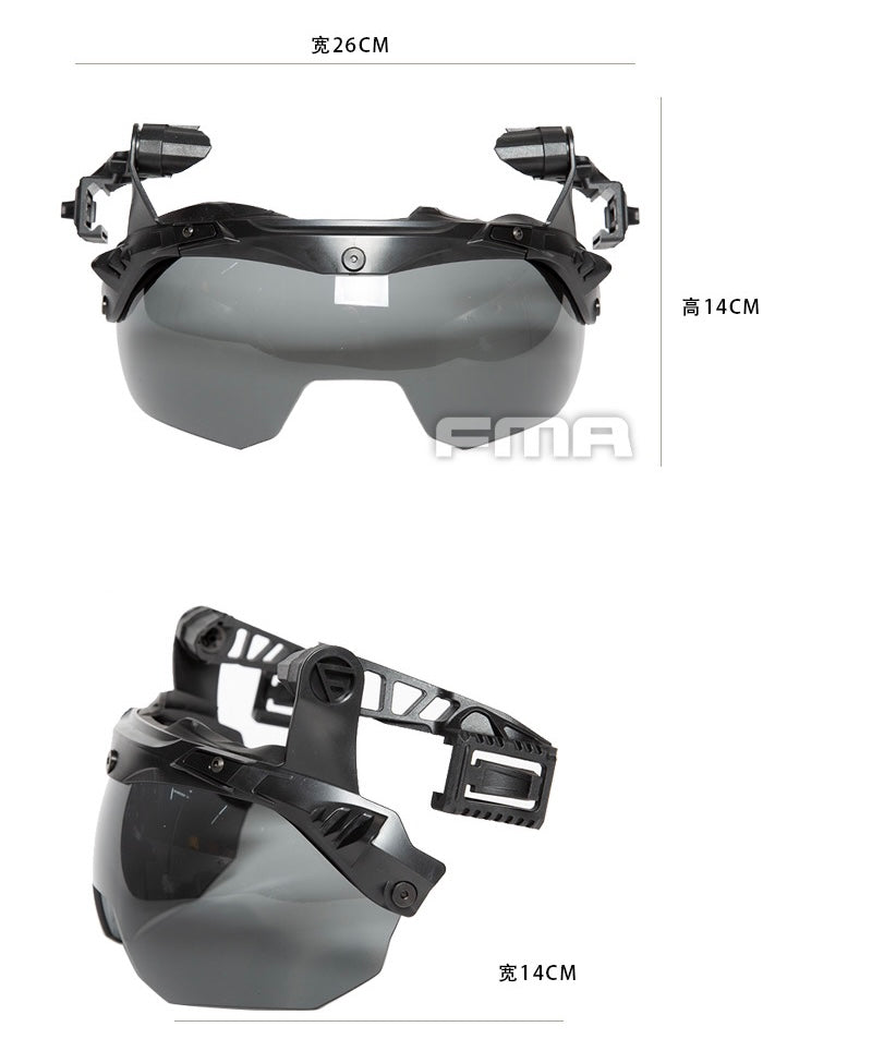 FMA EX Team Wendy 3.0 Helmet Rail Goggles Flip Up Lens Visor Size M - TB1397 - APEXTAC GEAR