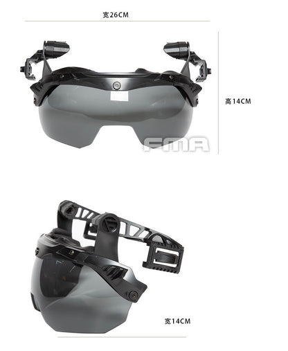 FMA EX Team Wendy 3.0 Helmet Rail Goggles Flip Up Lens Visor Size M - TB1397 - APEXTAC GEAR