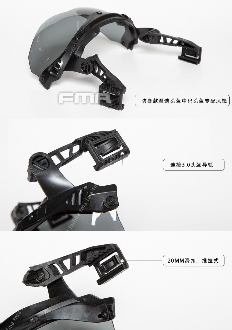 FMA EX Team Wendy 3.0 Helmet Rail Goggles Flip Up Lens Visor Size M - TB1397 - APEXTAC GEAR
