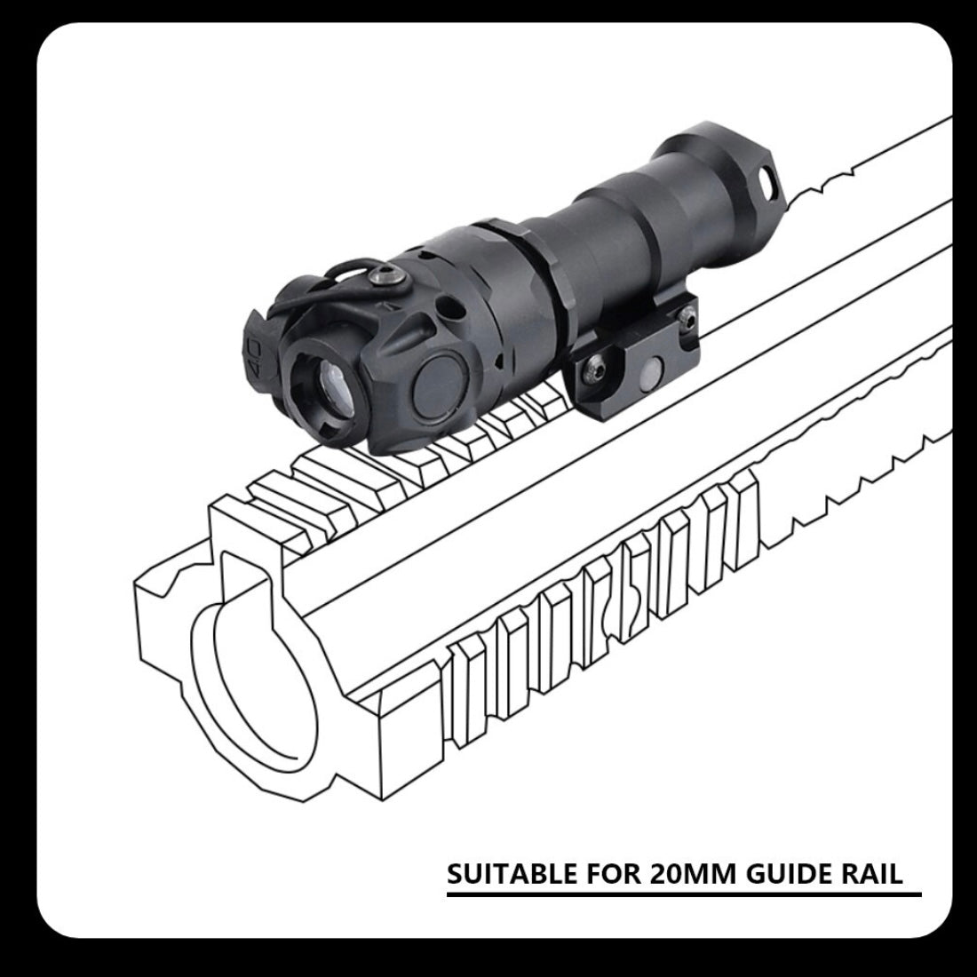 WADSN KIJI K1-10 Tactical Rail Mount Flashlight illumination Scout Light - WHITE - APEXTAC GEAR