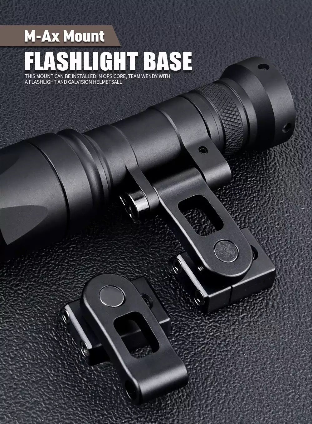 WADSN S&S M-Ax Mount for SF Pro Flashlight on Helmet Rail (WD02037) - APEXTAC GEAR
