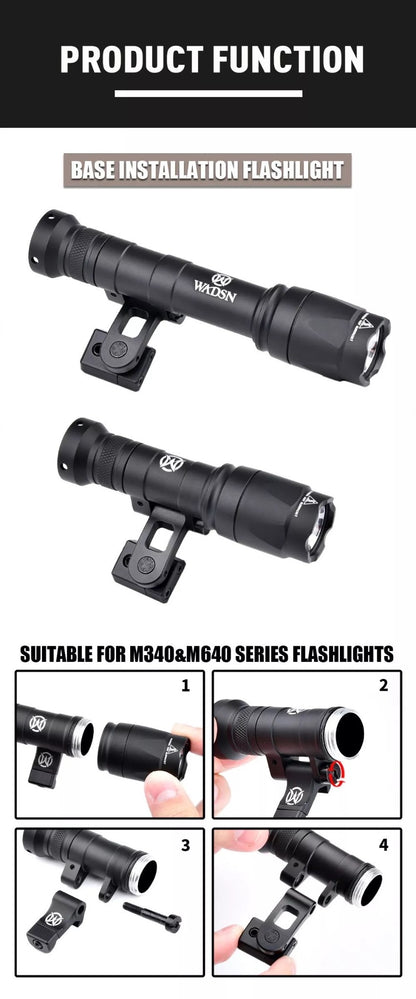WADSN S&S M-Ax Mount for SF Pro Flashlight on Helmet Rail (WD02037) - APEXTAC GEAR