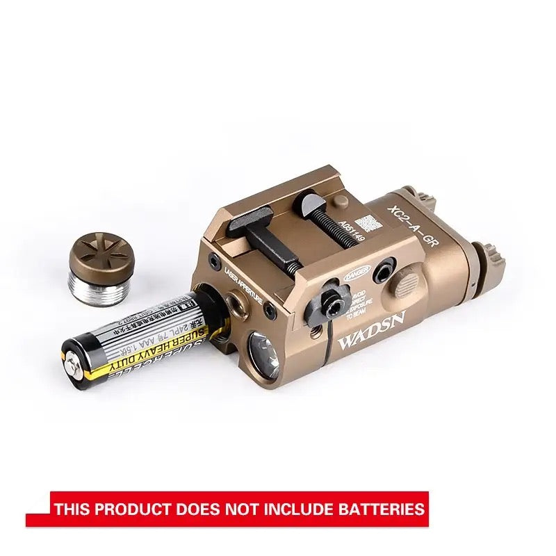 WADSN XC2 Compact Tactical Light Rail Mount LED Flashlight with Green Laser - APEXTAC GEAR