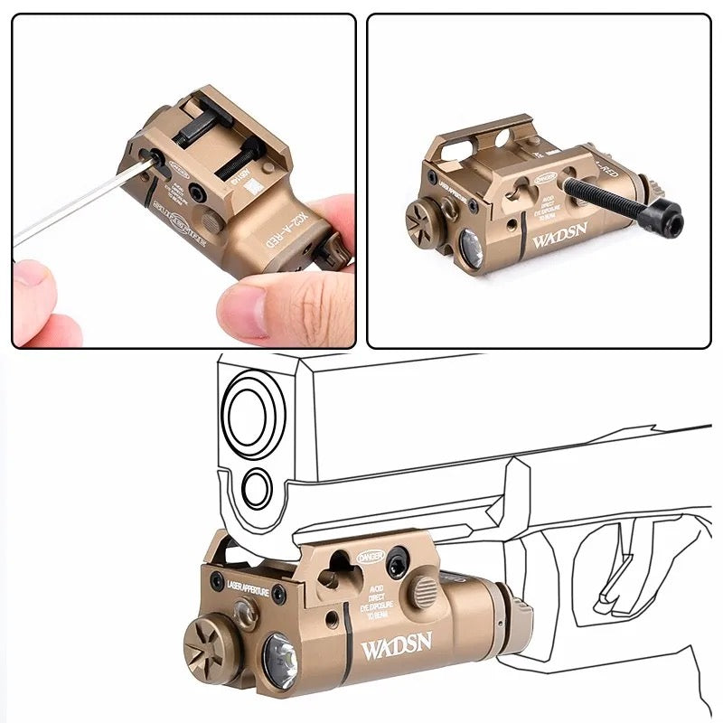WADSN XC2 Compact Tactical Light Rail Mount LED Flashlight with Green Laser - APEXTAC GEAR