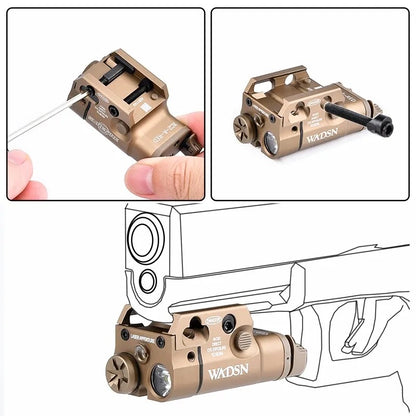 WADSN XC2 Compact Tactical Light Rail Mount LED Flashlight with Green Laser - APEXTAC GEAR