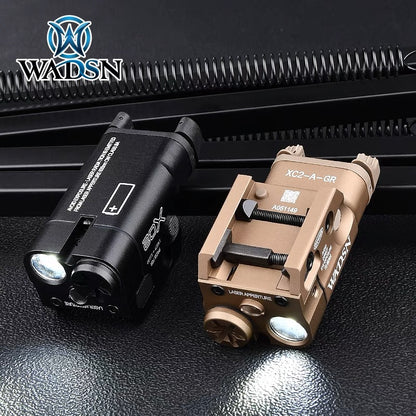 WADSN XC2 Compact Tactical Light Rail Mount LED Flashlight with Green Laser - APEXTAC GEAR