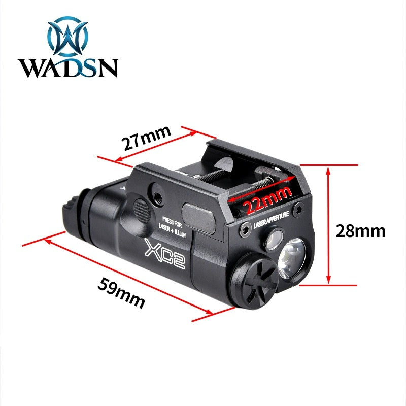 WADSN XC2 Compact Tactical Light Rail Mount LED Flashlight with Green Laser - APEXTAC GEAR