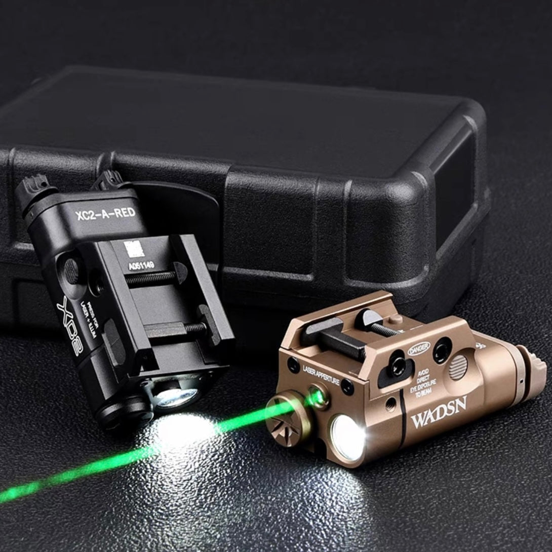 WADSN XC2 Compact Tactical Light Rail Mount LED Flashlight with Green Laser - APEXTAC GEAR
