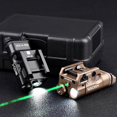 WADSN XC2 Compact Tactical Light Rail Mount LED Flashlight with Green Laser - APEXTAC GEAR