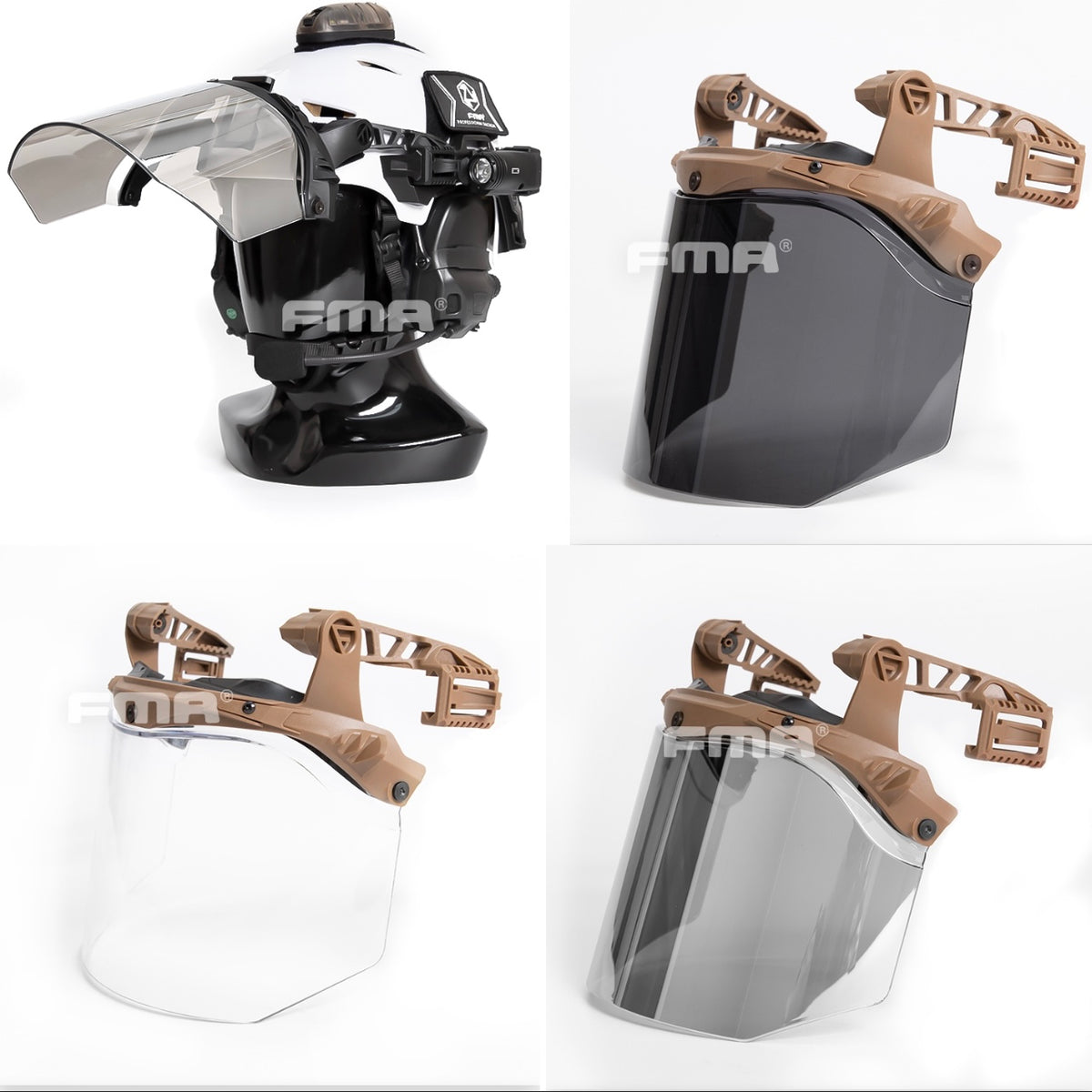 FMA EX Face Shield Riot Mask Protective Face Goggle EX 3.0 Rail - DE  (TB1479) - APEXTAC GEAR