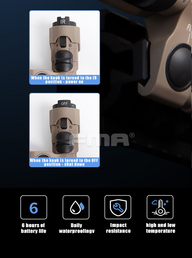 FMA MAWL C1 Visible Laser / IR Pointer / White Light High Power Case Module DE TB1466 - APEXTAC GEAR
