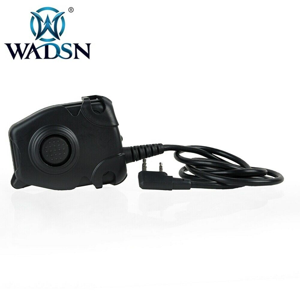 WADSN Peltor Style PTT Push to Talk Device - BLACK (WZ112) - APEXTAC GEAR