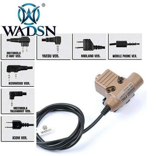 WADSN U94 PTT Push to Talk Device - DE TAN (WZ113) - APEXTAC GEAR