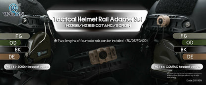 WADSN Tactical Helmet Rail Adapter Set for COMTAC Series - BLACK (WZ166) - APEXTAC GEAR