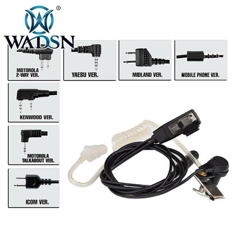 WADSN FBI Style Acoustic Headset with PTT (WZ129) - APEXTAC GEAR