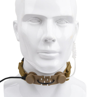 WADSN Tactical Throat Mic Headset with Tube Earpiece - TAN - APEXTAC GEAR