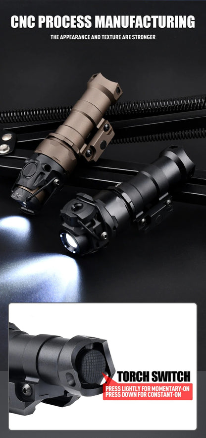 WADSN KIJI K1-10 Tactical Rail Mount Flashlight illumination Scout Light - WHITE - APEXTAC GEAR