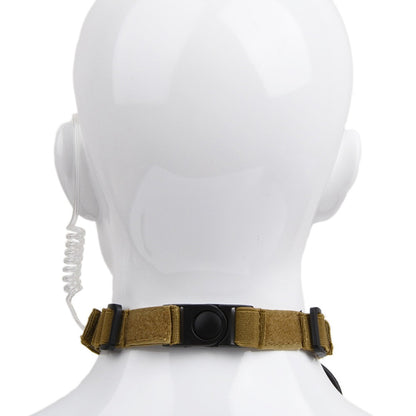 WADSN Tactical Throat Mic Headset with Tube Earpiece - TAN - APEXTAC GEAR