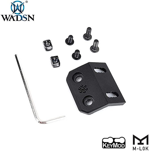 WADSN M-LOK / KEYMOD Offset Rail Light Mount - BLACK (WD02004) - APEXTAC GEAR
