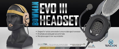 WADSN Bowman Evo III Style Tactical Headset  - BLACK (WZ029) - APEXTAC GEAR