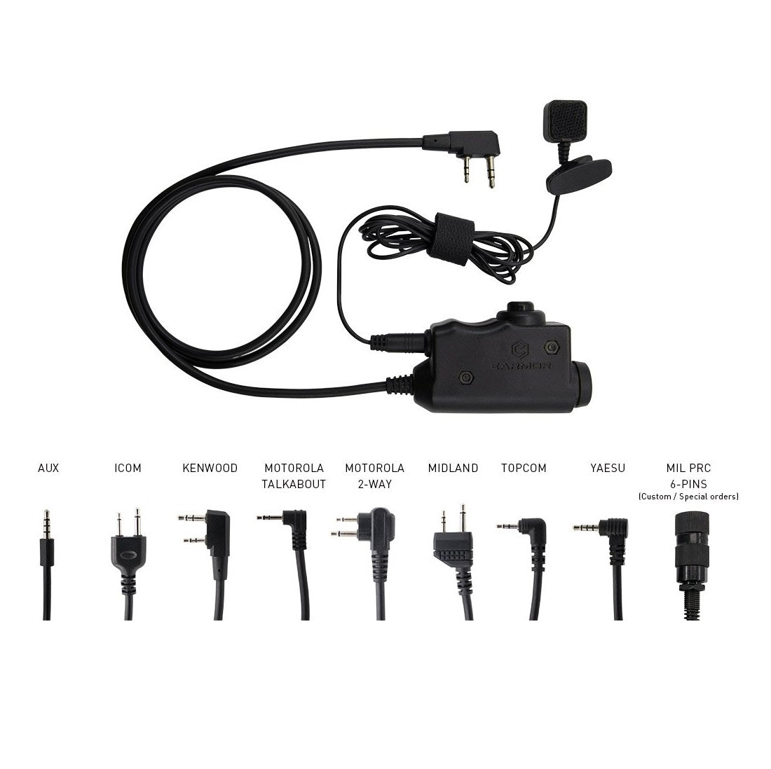 EARMOR Button-Activated Military Standard PTT (Push to Talk) Device (M52 ) - APEXTAC GEAR