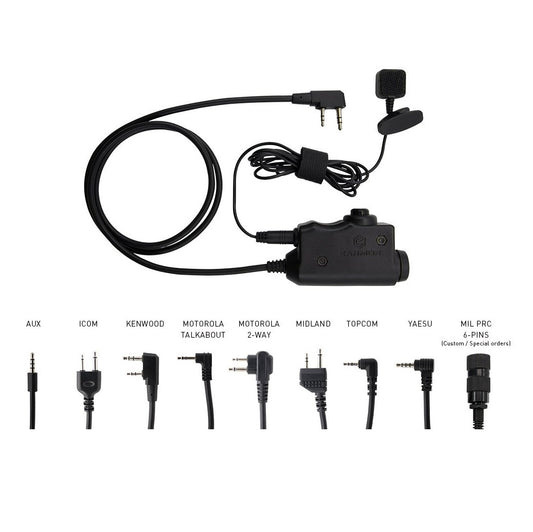 EARMOR Button-Activated Military Standard PTT (Push to Talk) Device (M52 ) - APEXTAC GEAR