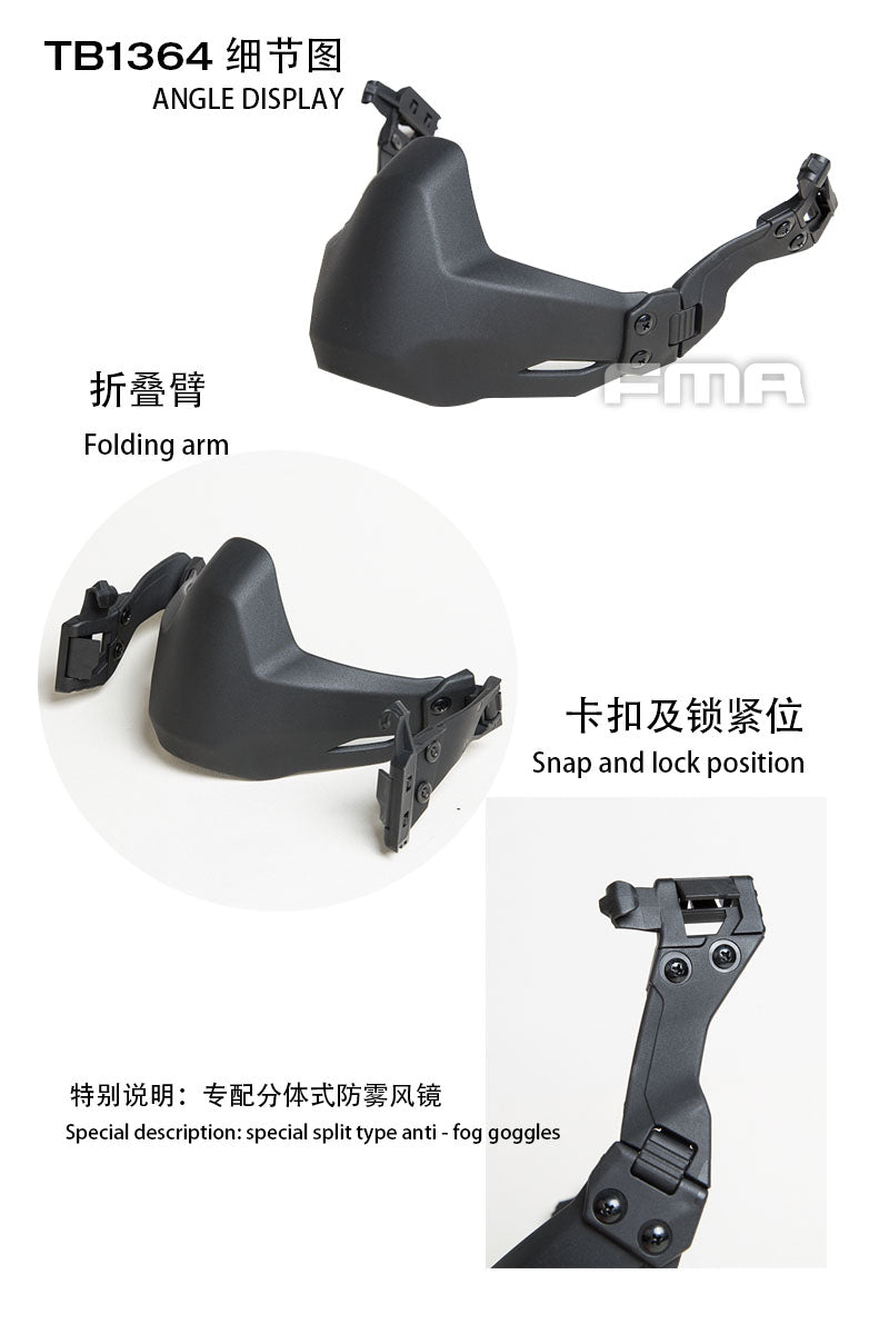 FMA Half Seal Mask(Folding)For Tactical Helmet B DE/BK/FG (TB1364) - APEXTAC GEAR
