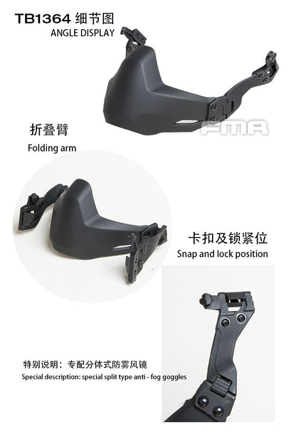 FMA Half Seal Mask(Folding)For Tactical Helmet B DE/BK/FG (TB1364) - APEXTAC GEAR