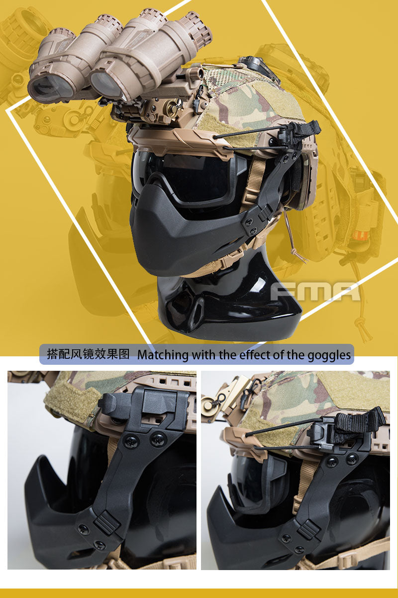 FMA Half Seal Mask(Folding)For Tactical Helmet B DE/BK/FG (TB1364) - APEXTAC GEAR