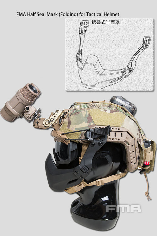 FMA Half Seal Mask(Folding)For Tactical Helmet B DE/BK/FG (TB1364) - APEXTAC GEAR