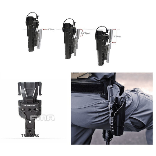 FMA Holster Extender GRT for Molle - BLACK (TB1100) - APEXTAC GEAR