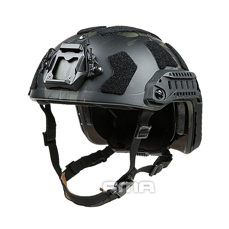 FAST HELMET ブラック マイク付き FMA SF Super High Cut Helmet Type A - MCBK Black (TB1315A