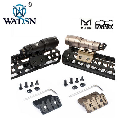 WADSN M-LOK / KEYMOD Offset Rail Light Mount - BLACK (WD02003) - APEXTAC GEAR
