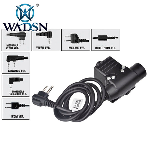 WADSN zU94 PTT Military Standard Version - BLACK (WZ113) - APEXTAC GEAR