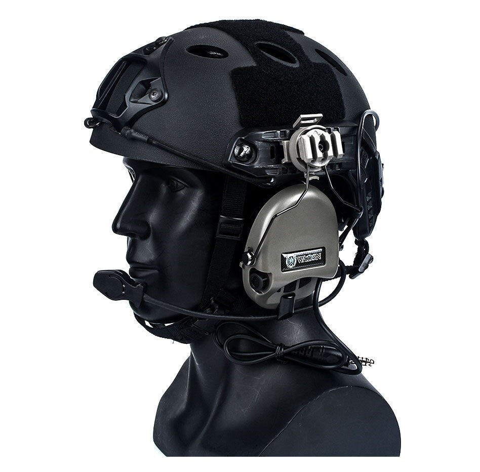 WADSN SORDIN Style Headset with  Helmet Rail Adaptor Basic Ver. (WZ191) - APEXTAC GEAR