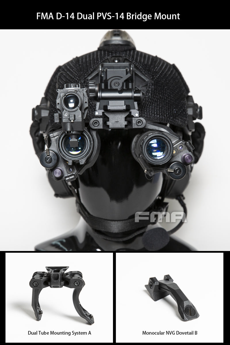 FMA AN PVS 14 Dual Tube Mounting System / Monocular NVG Dovetail Mount Only - APEXTAC GEAR